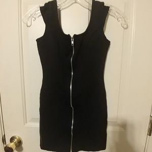 Black zipper front dress